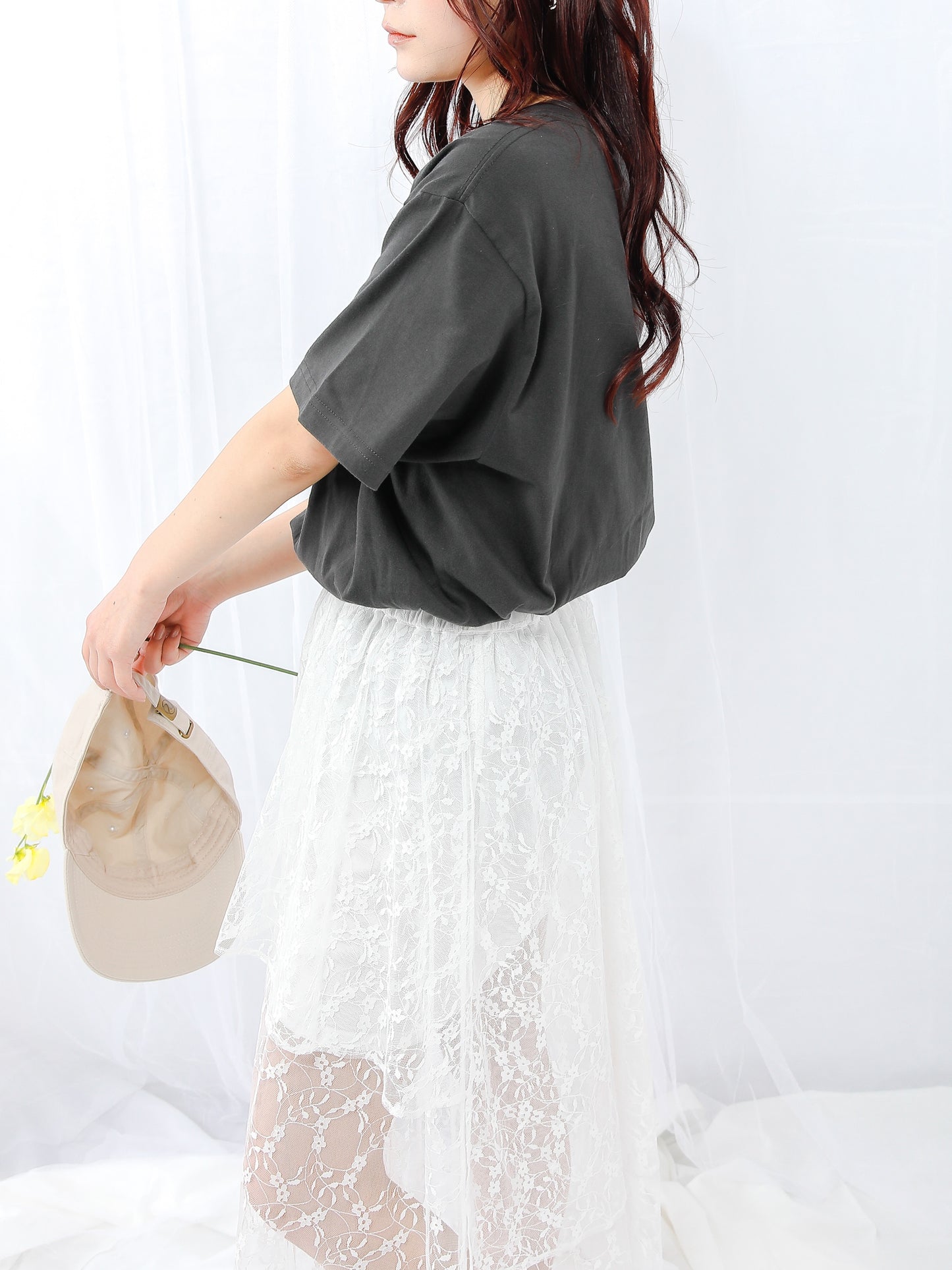 quo canorryロゴ刺繍半袖Tシャツ