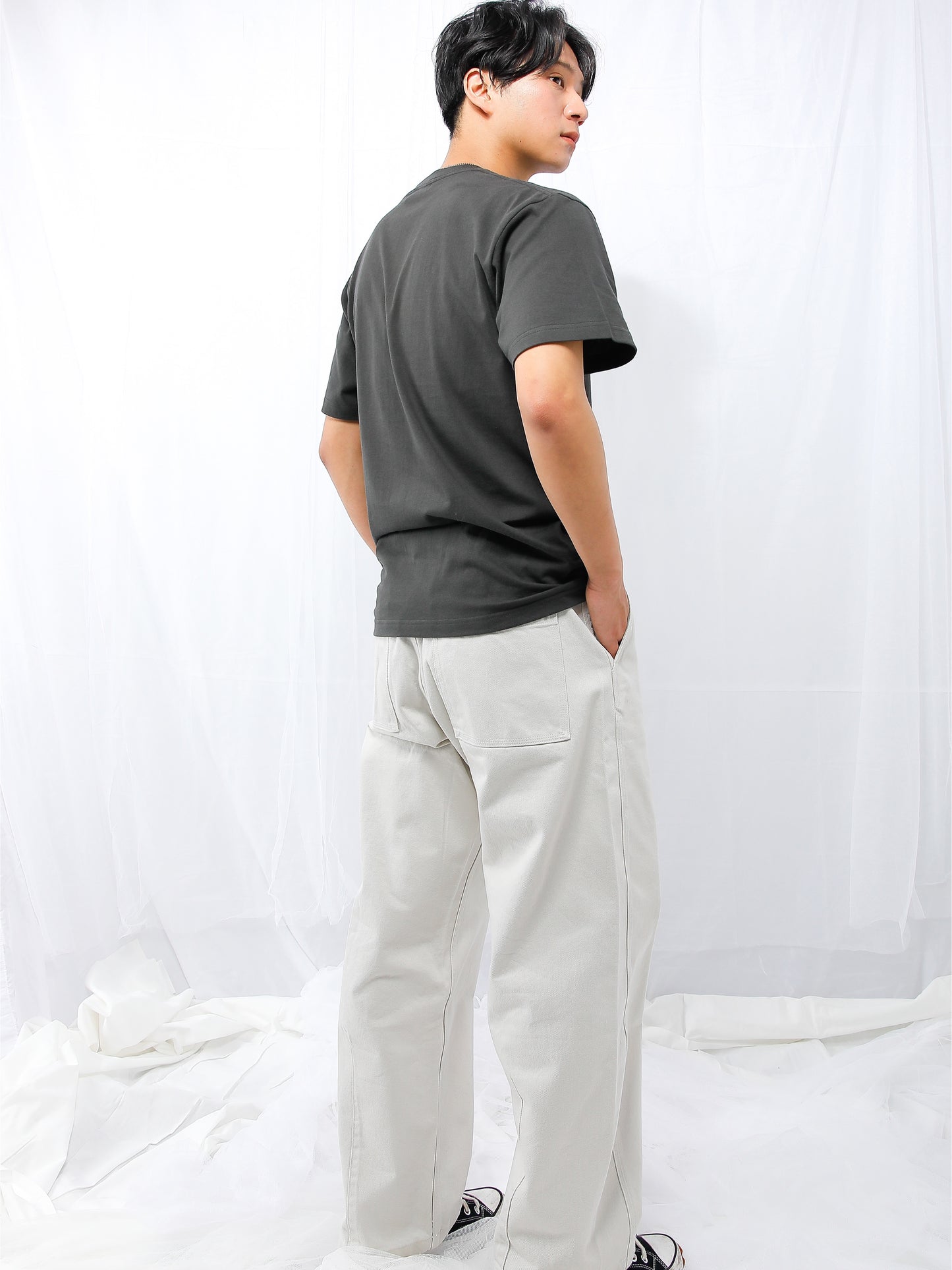 quo canorryロゴ刺繍半袖Tシャツ
