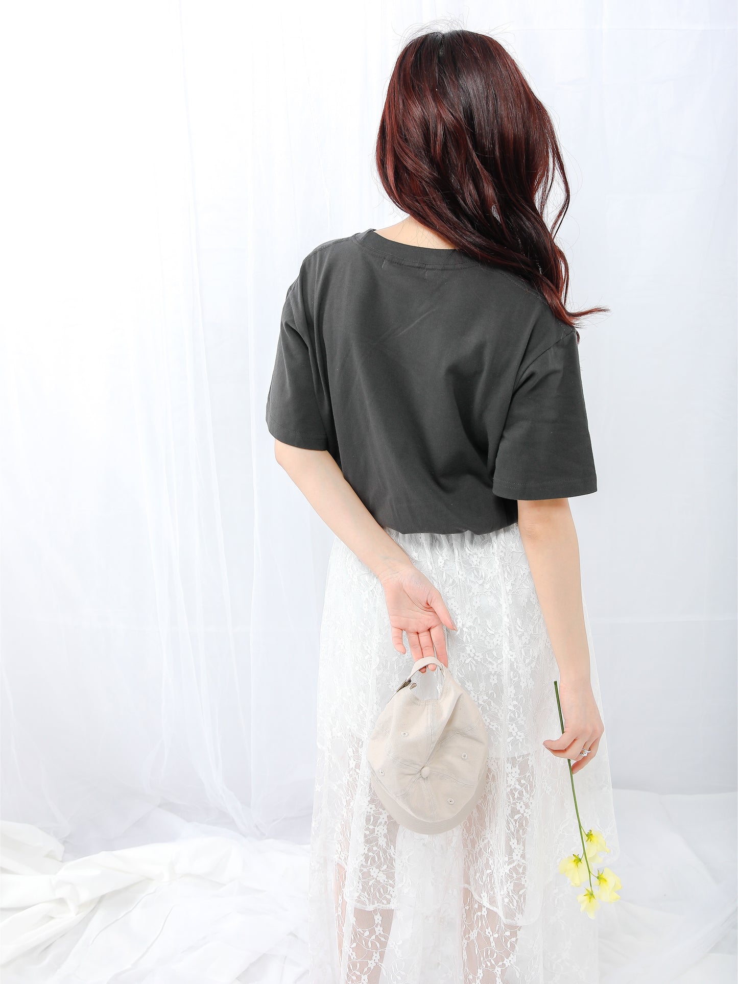 quo canorryロゴ刺繍半袖Tシャツ
